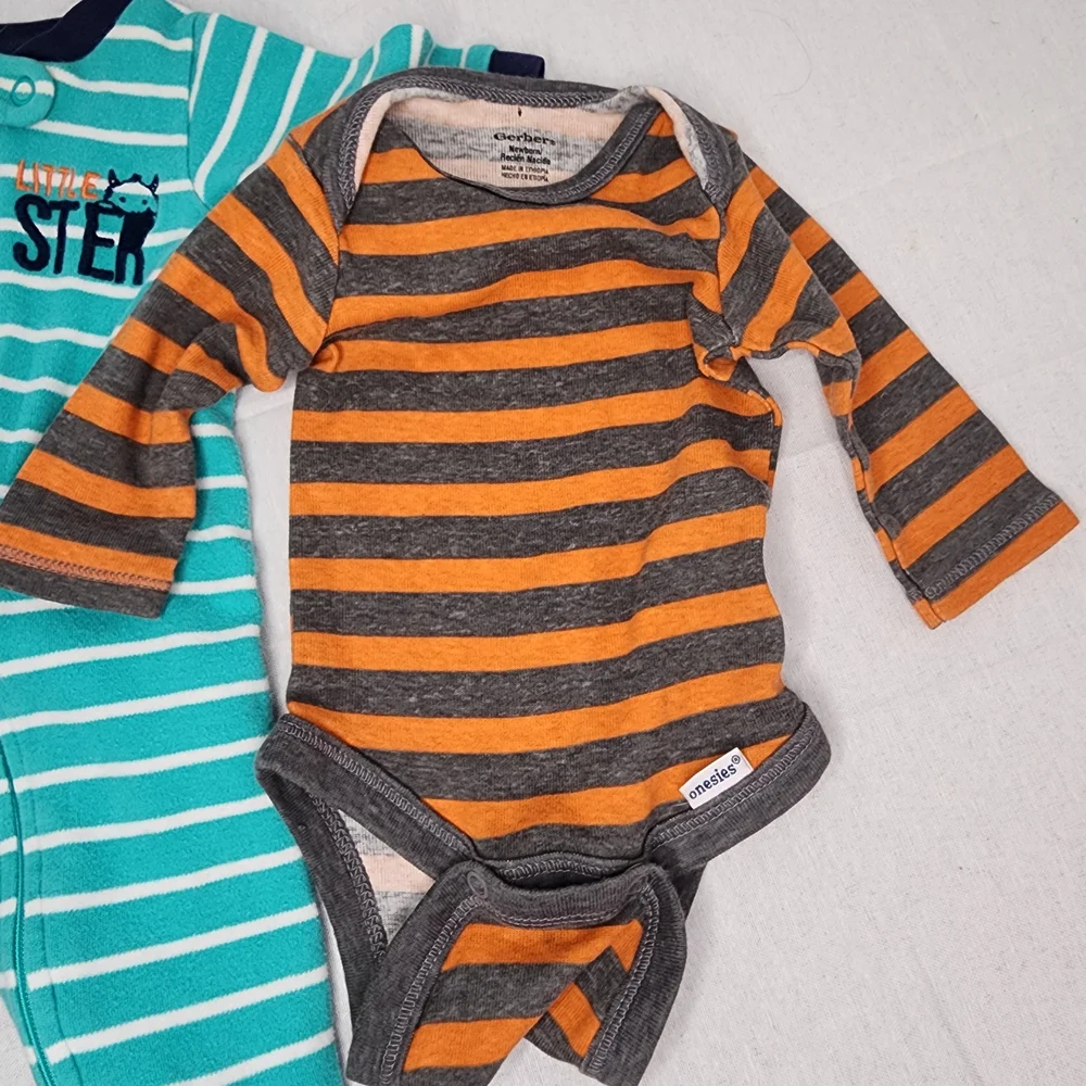 Carter's Baby Monster Striped Onesies